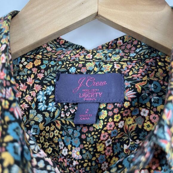 J Crew Liberty Shirt Size 2 Women Little Marquess Perfect Floral Button Down Top - Picture 3 of 8